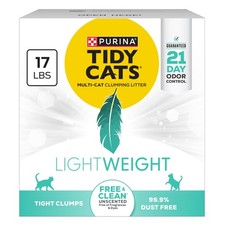 Unscented Purina Free and Clean LightWeight Cat Litter 17 Pound Box Odor Control