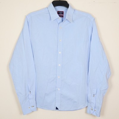 Untuckit Herren blau Yount Ridge faltenfrei Langarm Kragen Hemd Medium