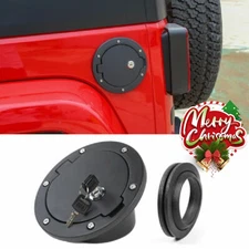 Gas Tank Cap Fuel Filler Door Locking Cover For Jeep Wrangler JK JKU 07-18 Black