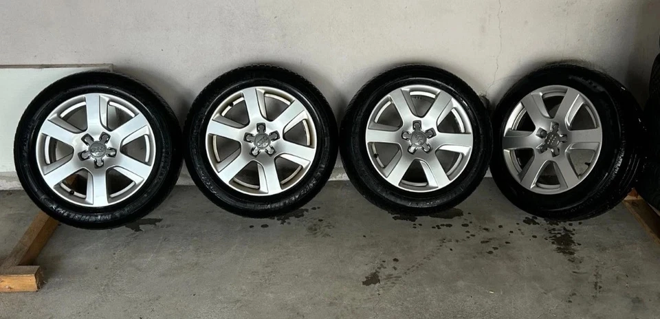 Kompletträdersatz für AUDI 225/55R16 95W MICHELIN inkl. Nabendeckel - TOPZUSTAND - Bild 2 von 4