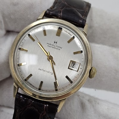 Vintage Hamilton Masterpiece Swiss 10k Gold Filled Men's Wrist Watch Self Wind