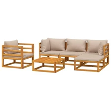Patio Furniture Set Patio Lounge Set Sofa with Cushions Solid Wood vidaXL
