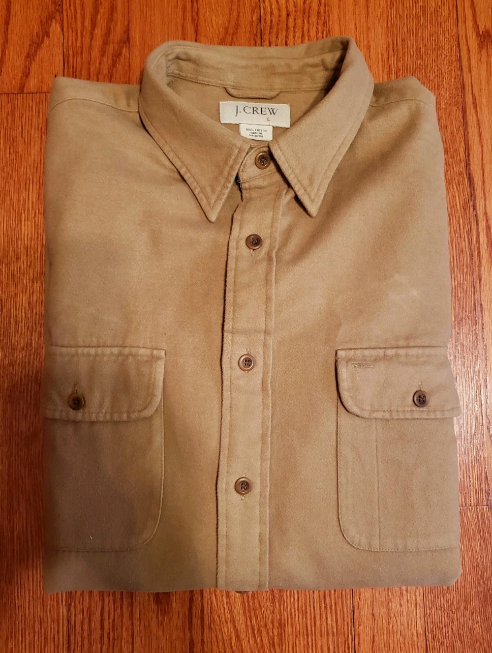 J Crew  Large Brown Button Up Thick - image 1