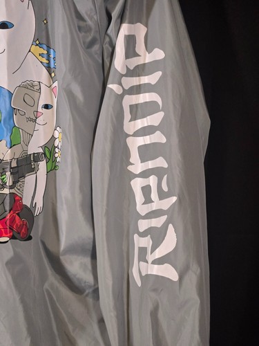 RIPNDIP Unisex Full Snap Windbreaker Jacket XL Water Resistant NWOT Green/Gray - Picture 2 of 9
