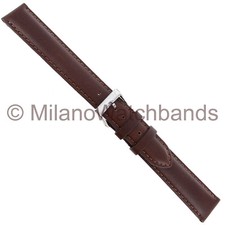 18mm Morellato Genuine Calfskin Leather Brown Padded Stitched Watch Band 969 XL