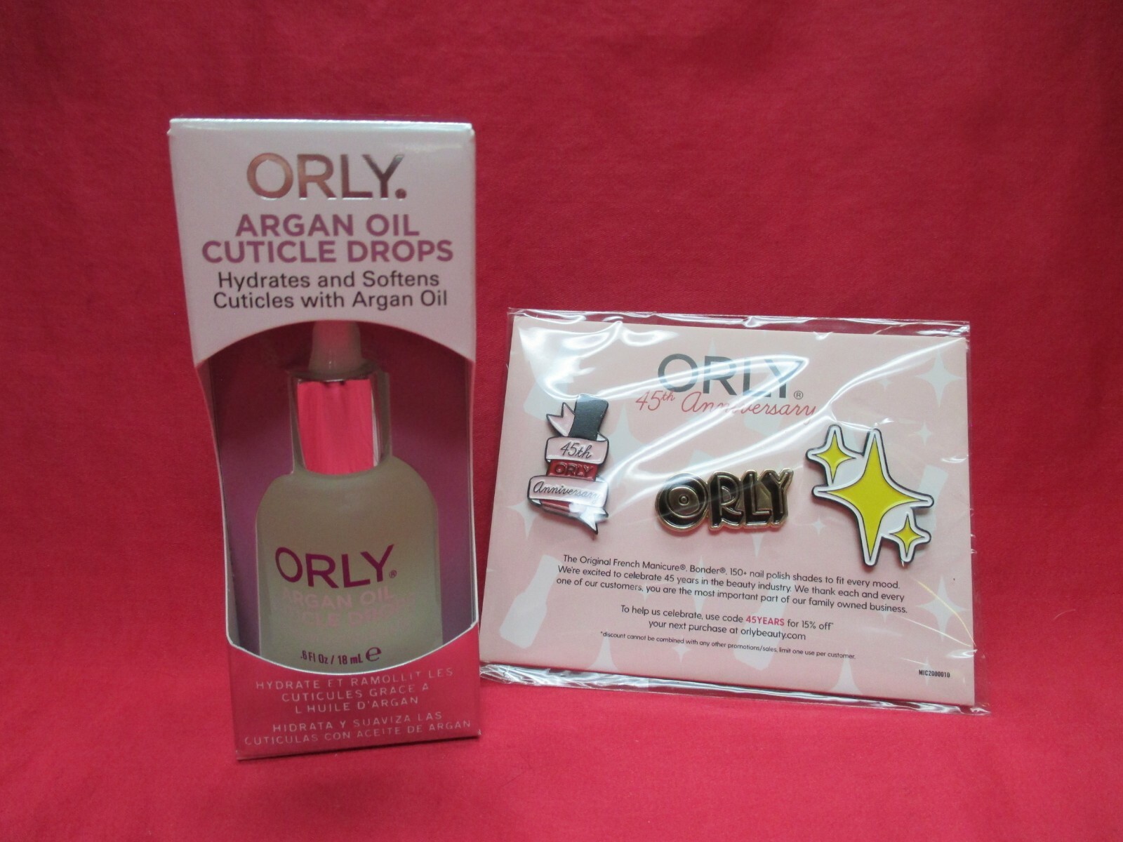 Orly Argan Oil Cuticle Drops 18mL+ 45th Anniversary Limited Edition Pin