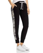 MONROW Sporty Camo Stripe Sweatpants Knit Joggers Size Small Pockets 169
