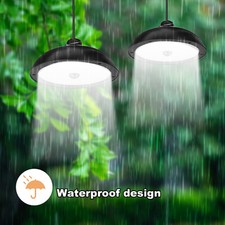 Outdoor Hanging Pendant Solar Power Yard Garden 1/2 Heads Lamp Shed Lighting