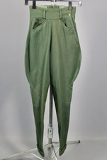 Men's VTG 1940s Dark Green Wool Riding Pants Sz 23x29 40s