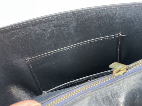 Designer Vintage 1979 Roberta di Camerino Purse Navy Leather Shoulder Cross Bag - Picture 11 of 16