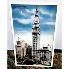 Vintage 1930s Metropolitan Building Madison Square New York Postcard