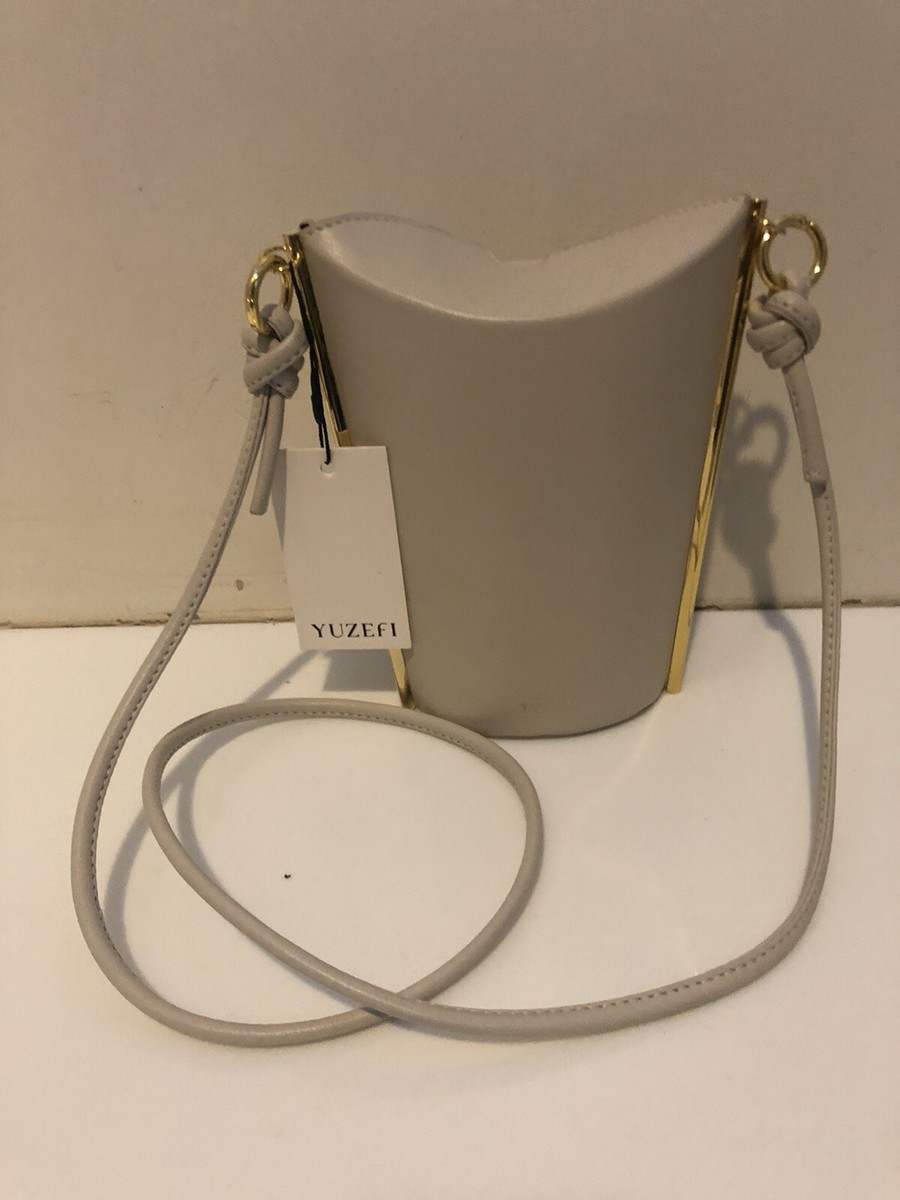 New Authentic Yuzefi Pitta Gray Bucket Bag Rare