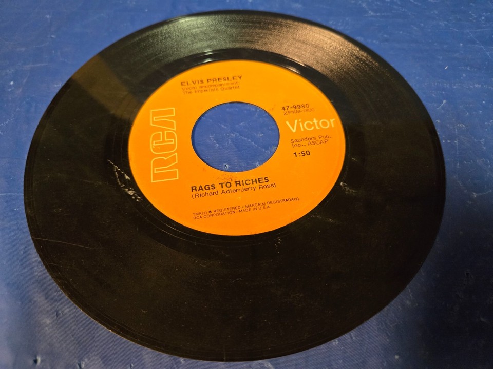 ELVIS PRESLEY RAGS TO RICHES / WHERE DID THEY GO LOVE 7" VINYL 45