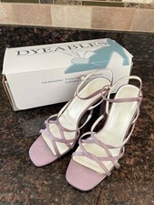 Vintage Dyeables Payless Purple Lavender Womens 3 Inch Strappy Heels Size 9