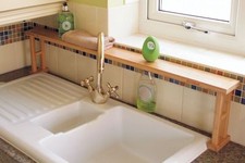 Kitchen Over Sink Tidy Shelf Rack, Made of Waterproof Bamboo