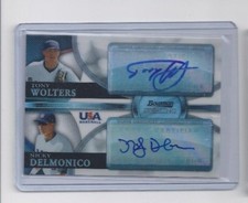NICKY DELMONICO TONY WOLTERS 2010 Bowman Sterling USA Refractor AUTO #/99