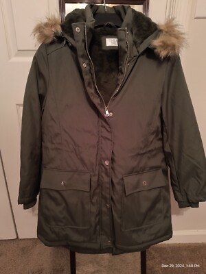 Faux Fur Time And Tru Hoodie Hood Time And Tru Missy Funnel Neck - Main Image