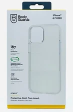 Apple iPhone 12 Pro Max  -BodyGuardz Stack Hard Case- Black / Blue / Clear NEW!!