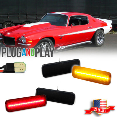 2PCS Smoked Lens Rear Red LED Side Marker Lights For 1970-1977 - Foto 11