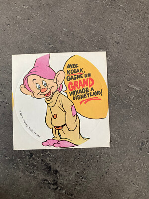 KODAK SIMPLET DISNEY AUFKLEBER / STICKER Vintage F24