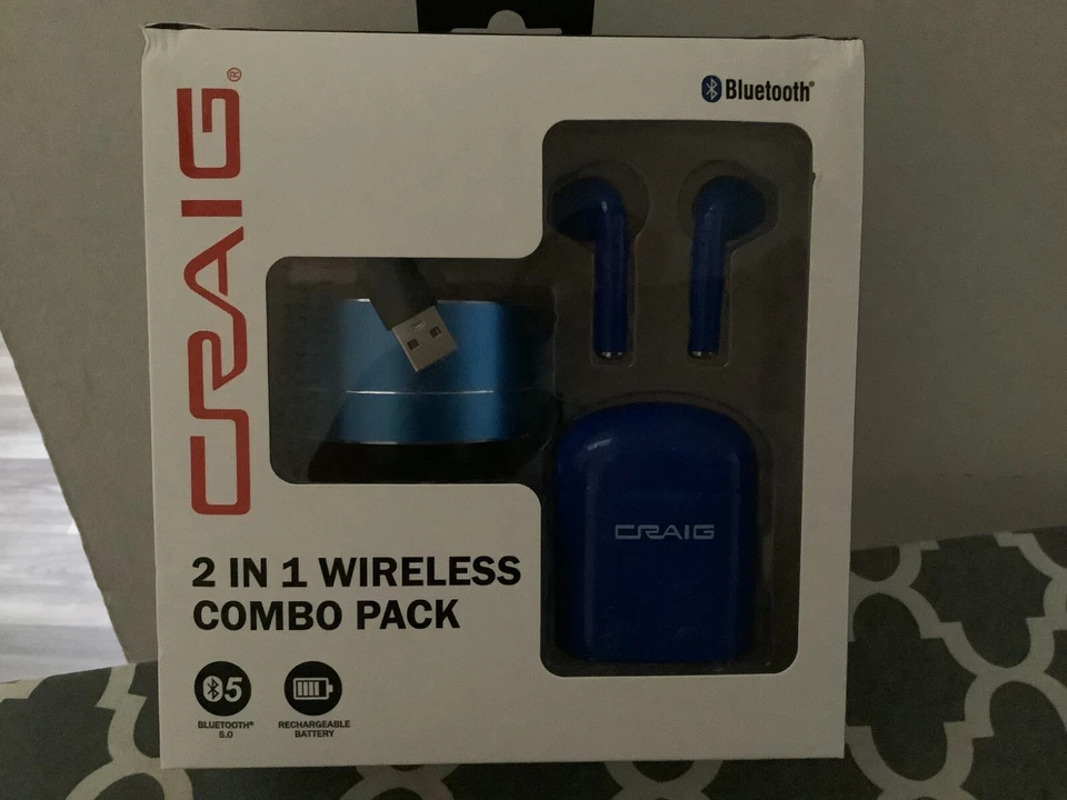 CRAIG 2合1无线组合包带蓝色真无线耳塞 — 第 2/4 张图片