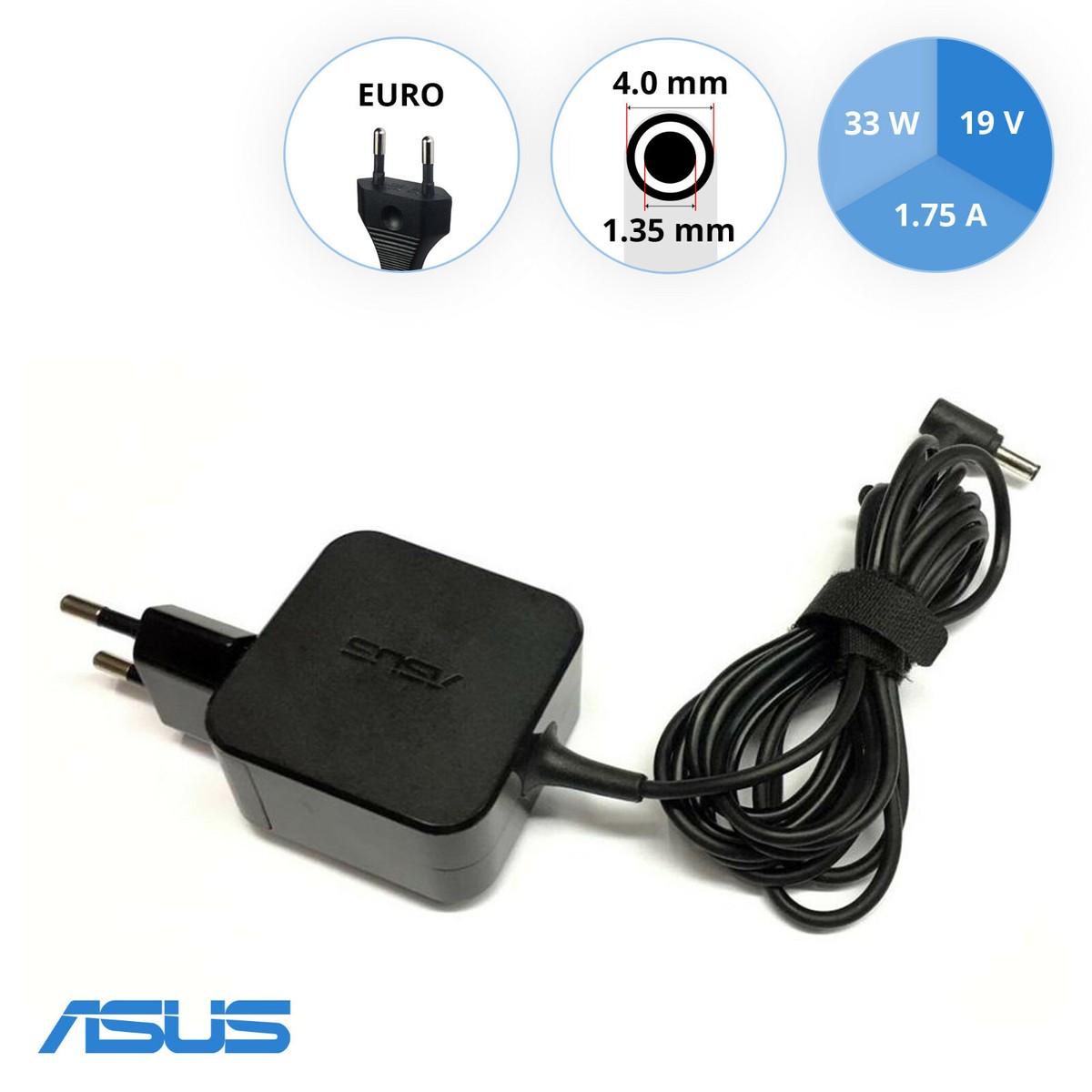 Original ASUS AD2088020 (010LP) 19V 1.75A 33W AC Adapter (4.0 x