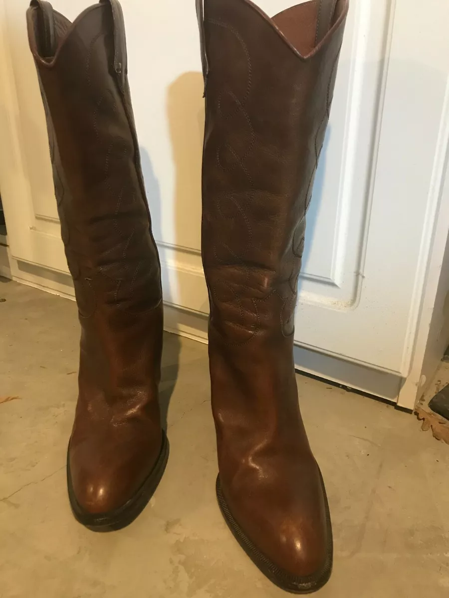 Sartore Paris Women s Brown Leather Pull On Cowboys Boots Size 37
