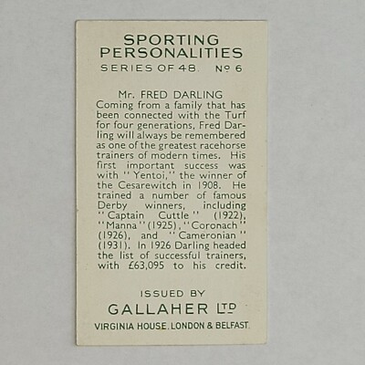 gallaher cigarettes price list 1935 Stars of Screen & Stage Park Drive #12 Owen Nares Bacon Lettuce Tobacco The