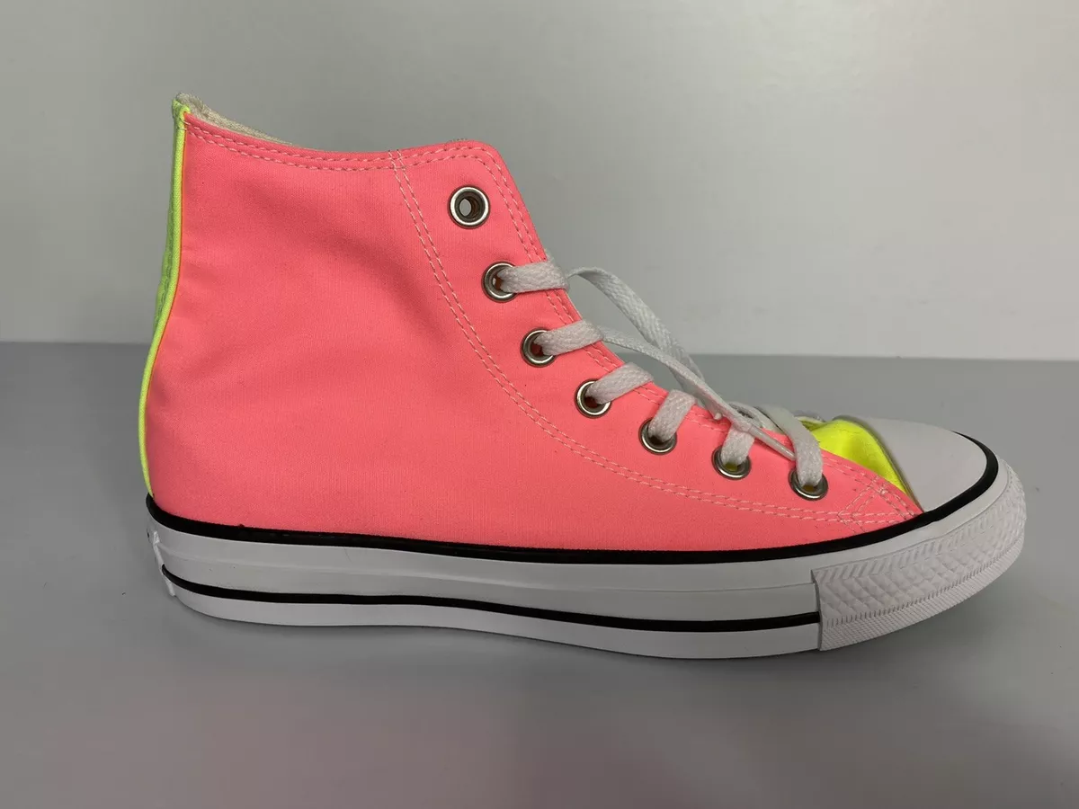 Tênis Converse All Star Chuck Taylor Lift Rosa Neon Preto Branco Cano Alto  os melhores preços