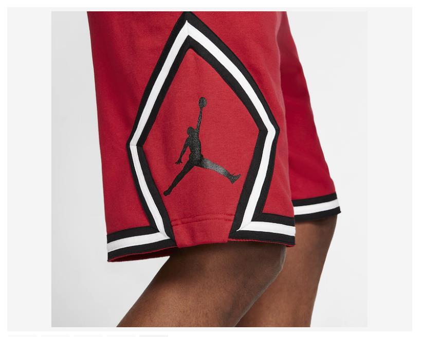 Nike Jordan Jumpman Fleece Diamond Shorts U Red Medium Large XL
