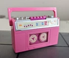 Vintage 1988 Pink Mattel Barbie Radio Tape Player Wind Up Boom Box WORKS!