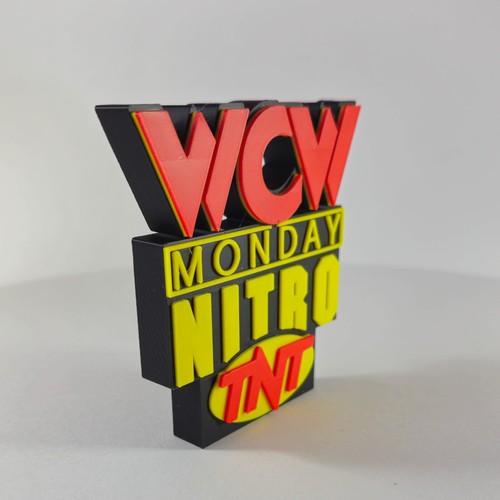 WCW Monday Nitro TNT supporto stampato in 3D 5" x 5" espositore wrestling. - Foto 4 di 5