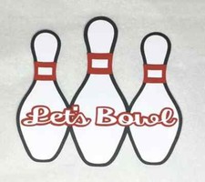 Lets Bowl Title Die Cut Embellishment Scrapbook