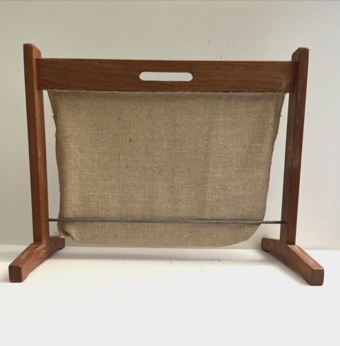 Danish Modern Brdr. Furbo Spottrup Teak & Canvas Magazine Rack made in Denmark - Picture 13 of 13
