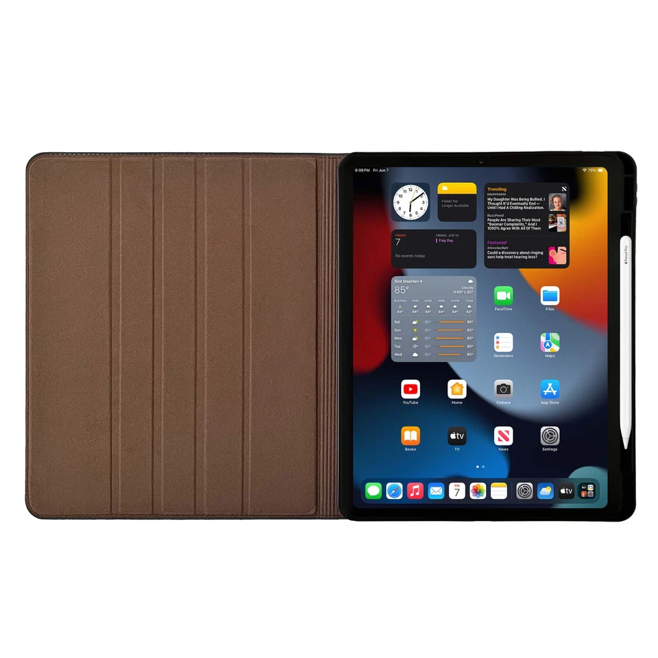 iPad Pro 12.9 3rd Gen Leather Case -With/Without Pencil Holder-Sleep/Wake - Image 2 of 4