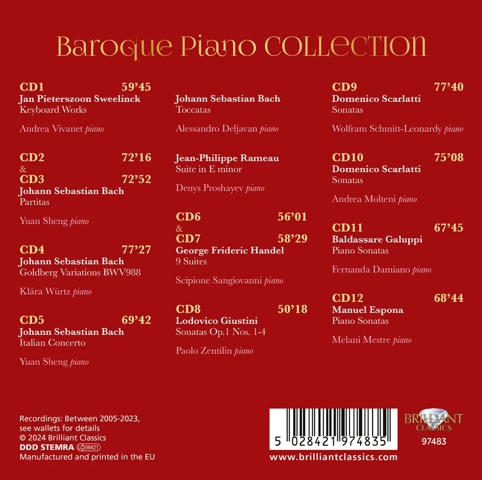 BAROQUE PIANO COLLECTION Bach Sweelinck Rameau Handel 12CD BOXSET NEW SEALED - Image 3 of 3