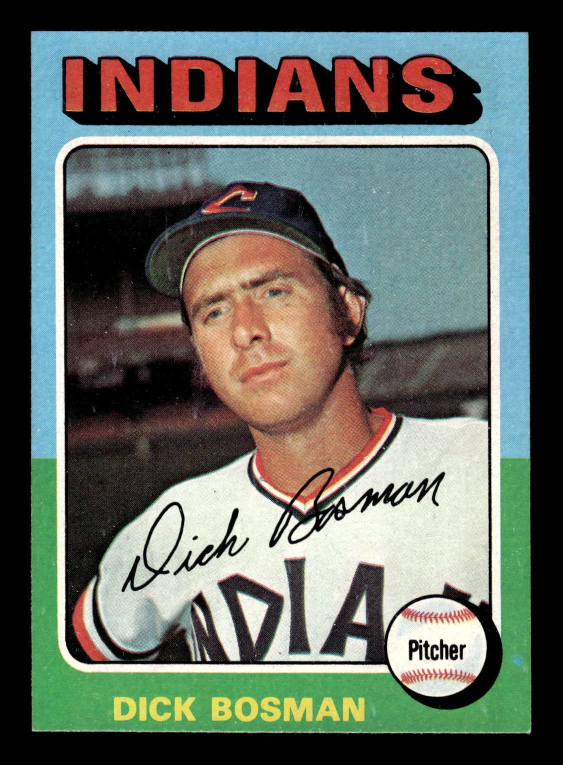Dick Bosman 1975 Topps #354 Cleveland Indians Vg-Ex