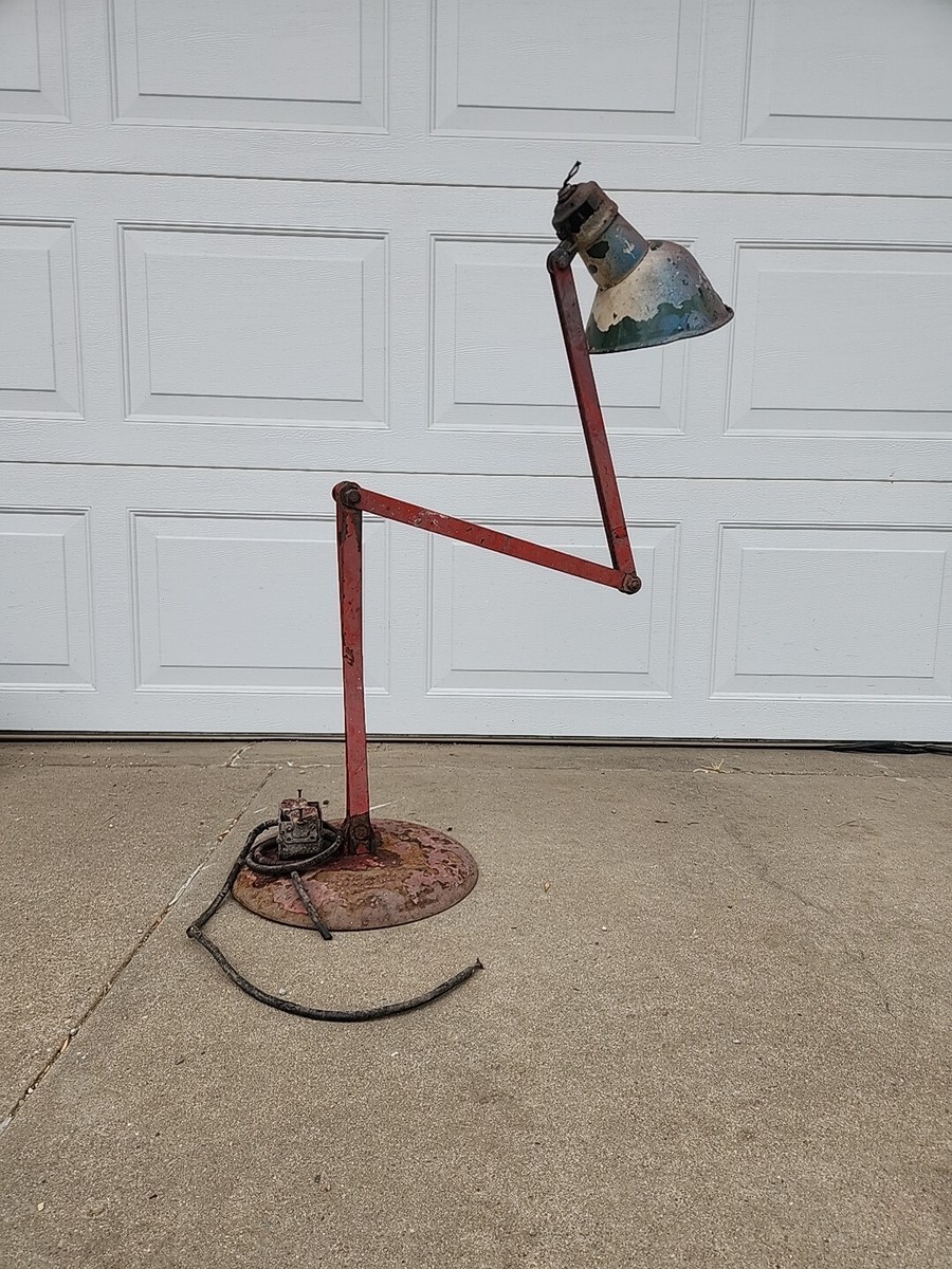マルーンライト Vtg 1930s Save Lamp Co Baltimore Industrial Shop Floor Light Cast