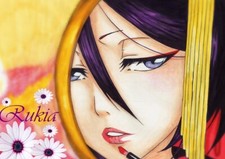 Anime kuchiki rukia looking at mirror reflection Stitched Gaming Mat Desk