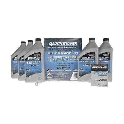 Mercury 8M0107511 Quicksilver 10W-30 Oil Change Kit 4-Stroke 75-115hp Mercury