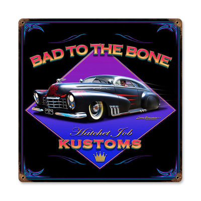 Larry Grossman Bad Pinstripe Custom Car Hot Rod Retro Sign Blechschild Schild