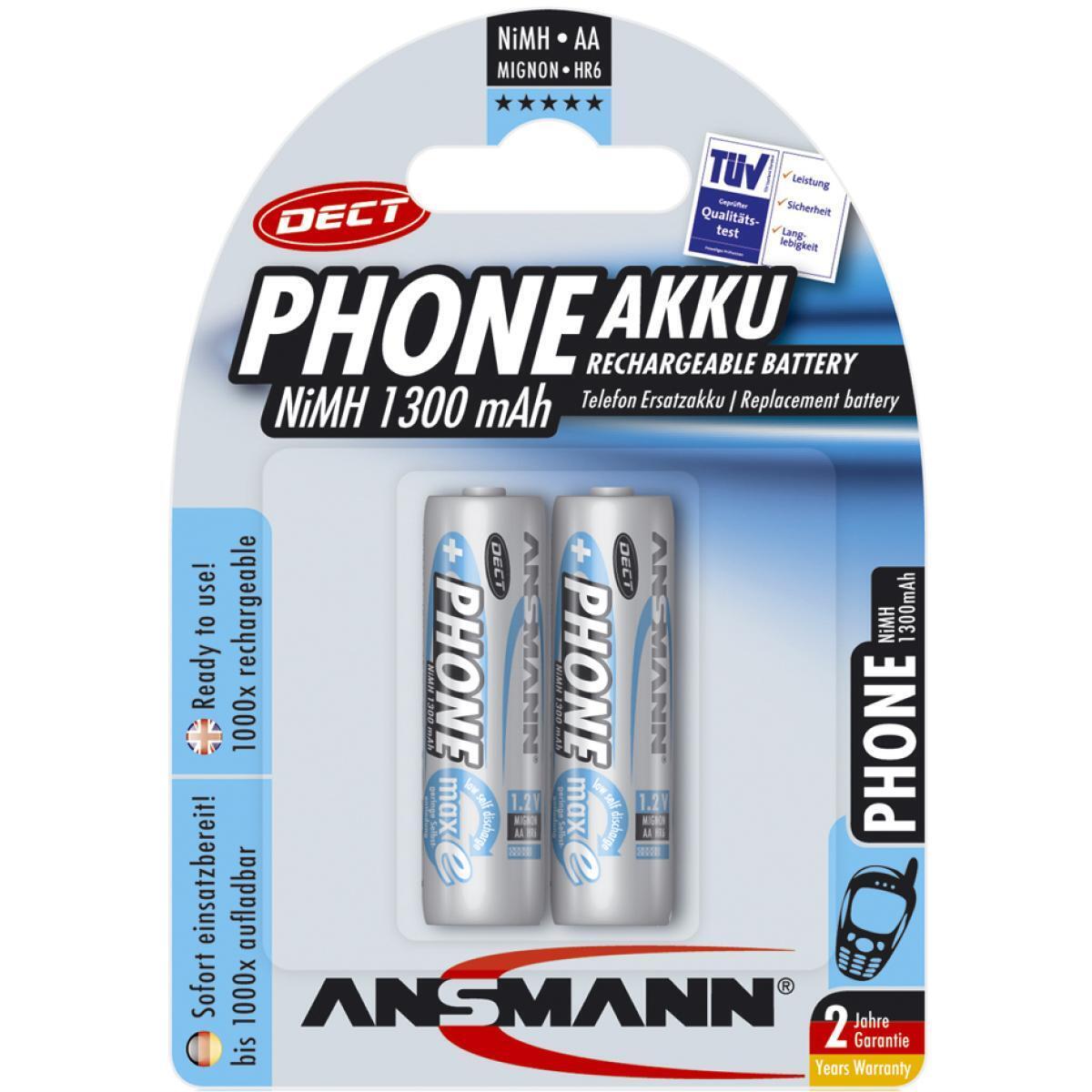 Thumbnail - 2 Ansmann Akkus Dect Mignon Aa 800 Mah 5030902 (4013674030903)