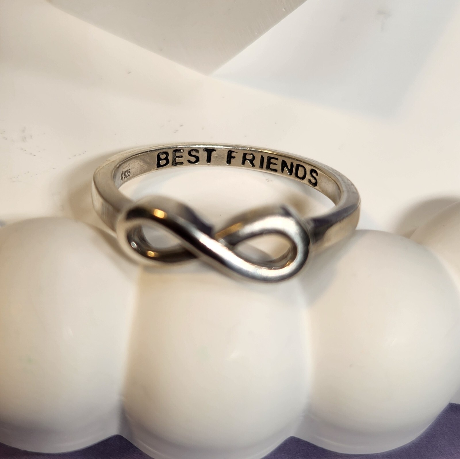 925 Sterling Silver Stackable Band Ring Size 8 - image 2