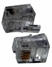 PACK OF 100 - RJ11 6p4c Crimp Plug Broadband/ADSL/Telephone Connector