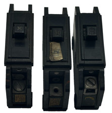LOT OF 3 CIRCUIT BREAKER 1 POLE UNIT 30A 125VOLTS 120/240VAC 1P  