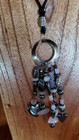 vintage mcm silver hematite/rose quartz necklace — photo 1