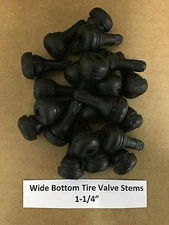QTY 50: Snap In Rubber Wide Bottom Tire Valve Stems 1-1/4" TR415
