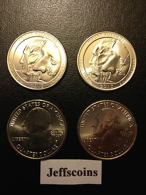 2013 2P+2D Mt. Rushmore National Memorial ATB QUARTER 4 Coin PD SET Black Hills