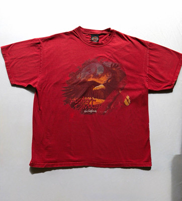 Vintage Harley Davidson Eagle T-Shirt XL Red Dallas Texas USA Hanes Beefy-T