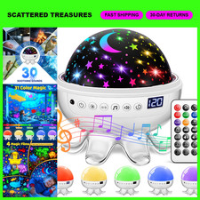 Soothing Baby Sound Machine Night Light Projector - 30 Sounds, Star Display